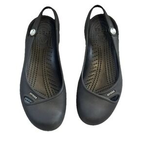 Crocs Womens Shoes Crocs Size "W 7". Ballet Flats Slip On Slingback Black